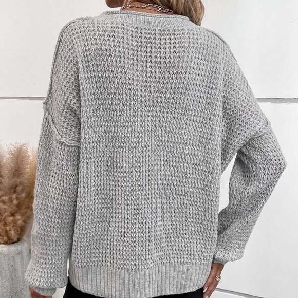 Grey Casual Womens Sweater - Picture 2 of 5